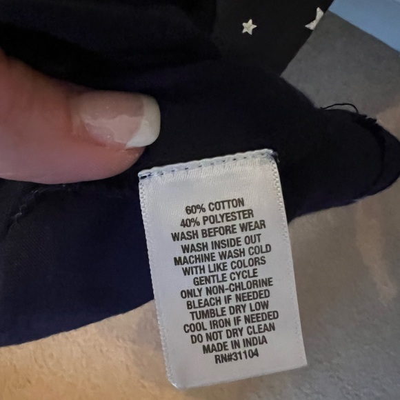 Crown & Ivy kids navy with grey stars girls medium dress EUC patriotic - Picture 3 of 5